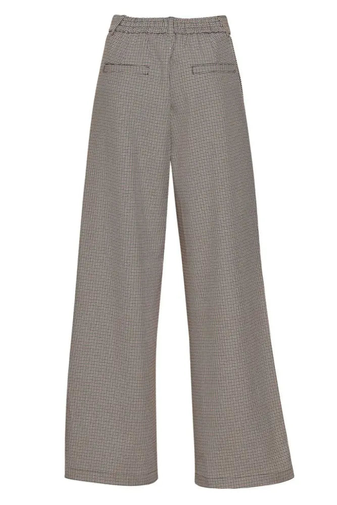 Agatha Pant | Tan Houndstooth - Pants