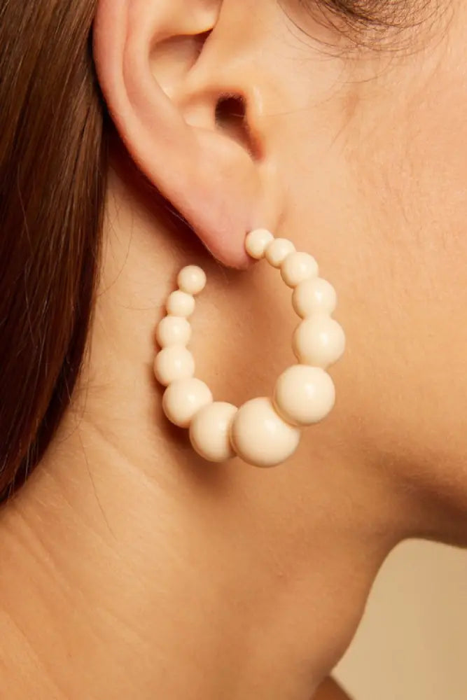 Creole Andy Acetate Hoop Earrings in Cream - Earrings