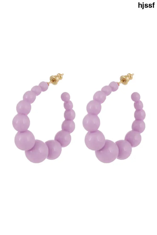 Creole Andy Acetate Hoop Earrings in Purple - Earrings