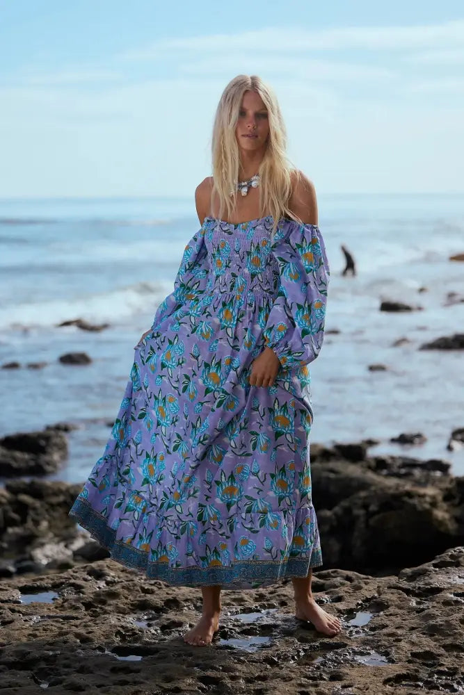Emelina Midi Dress | Lilac Lotus - Dresses