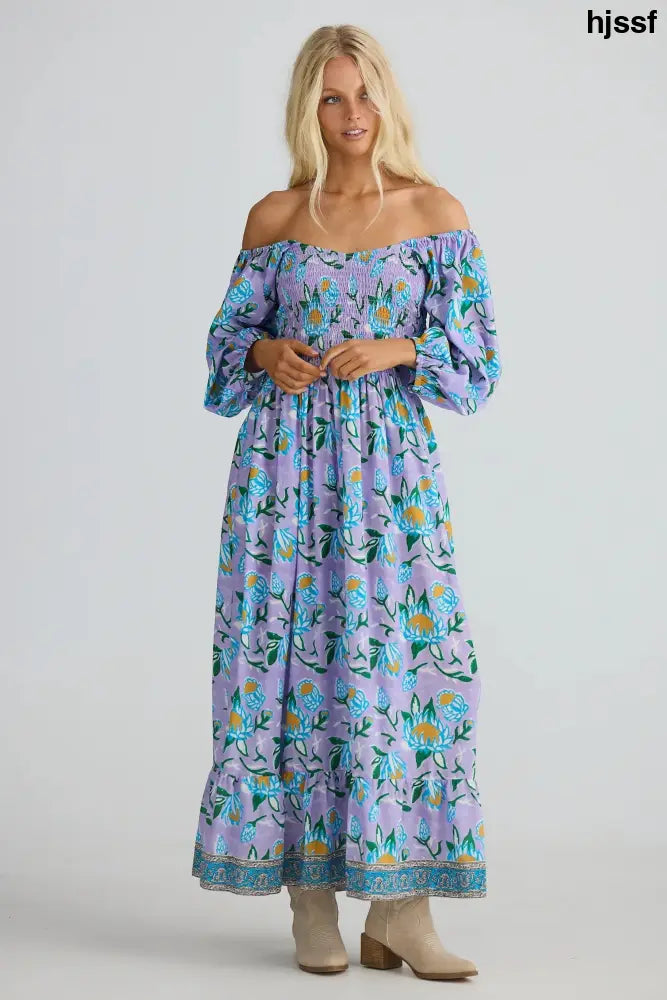 Emelina Midi Dress | Lilac Lotus - Dresses