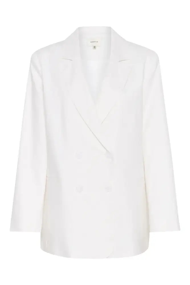 Izza Linen Blazer | Bright White - 34 - Jackets & Coats