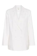 Izza Linen Blazer | Bright White - 34 - Jackets & Coats