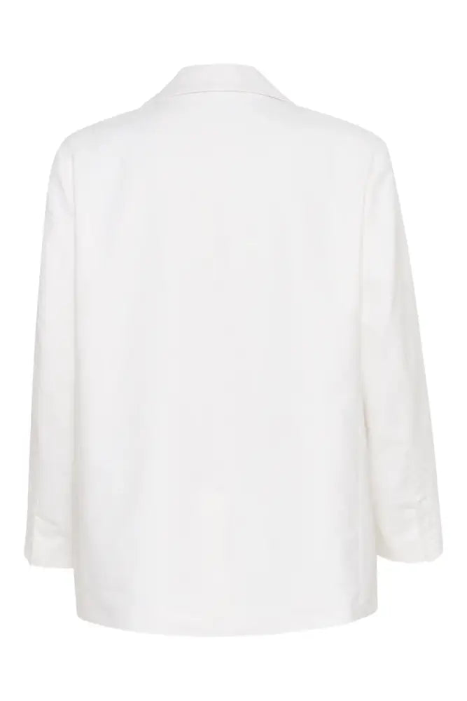 Izza Linen Blazer | Bright White - Jackets & Coats