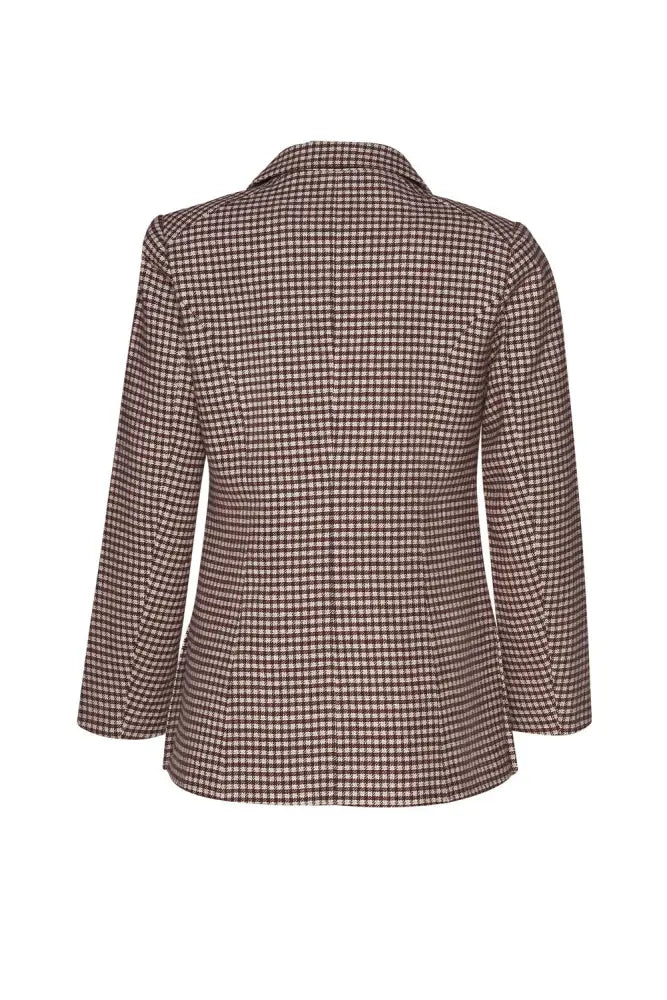 Plaid Pitt Blazer | Choc/Beige Check - Blazers