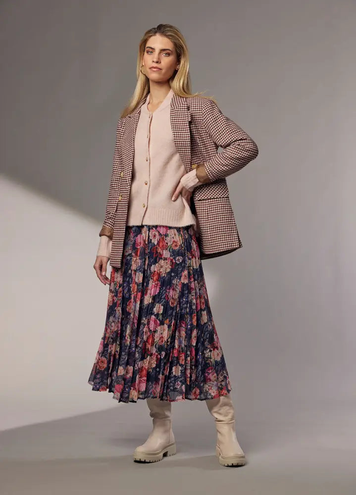 Plaid Pitt Blazer | Choc/Beige Check - Blazers