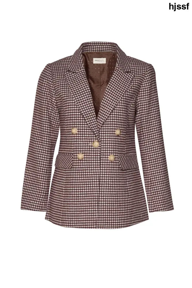 Plaid Pitt Blazer | Choc/Beige Check - Blazers