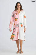 Stella Shirt Dress | Tropical Fruit Print - S/M - Dresses