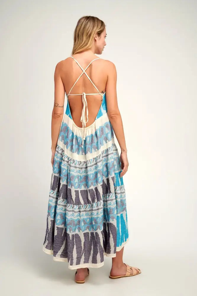 Zakar Maxi Dress | Scorpios Blue - Dresses
